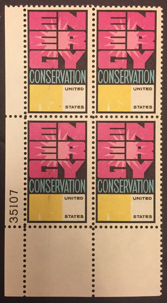 US Stamp Error #1547b Orange And Green Omitted, Plate Block 4, Mint NH PF Cert