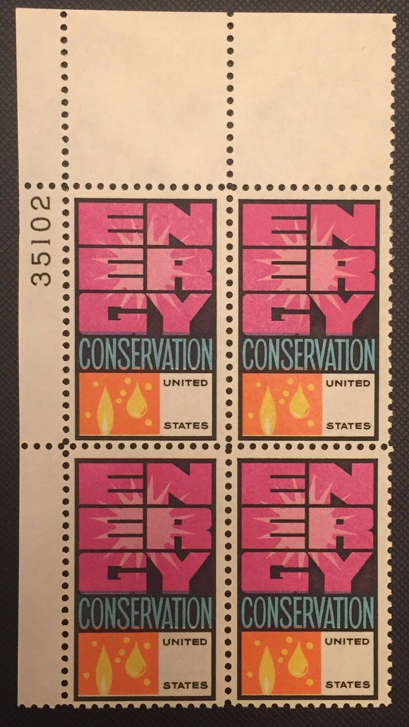 US Stamp Error #1547c Green Color Omitted Plate Block Of 4 Certificate CV$2800