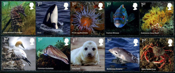 GRBR2021-11 Great Britain Wild Coasts Strips of 5 Different (2)